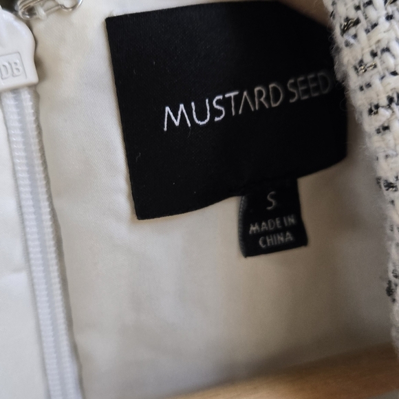 Mustard Seed Tweed Pleated Mini Dress - Picture 5 of 7